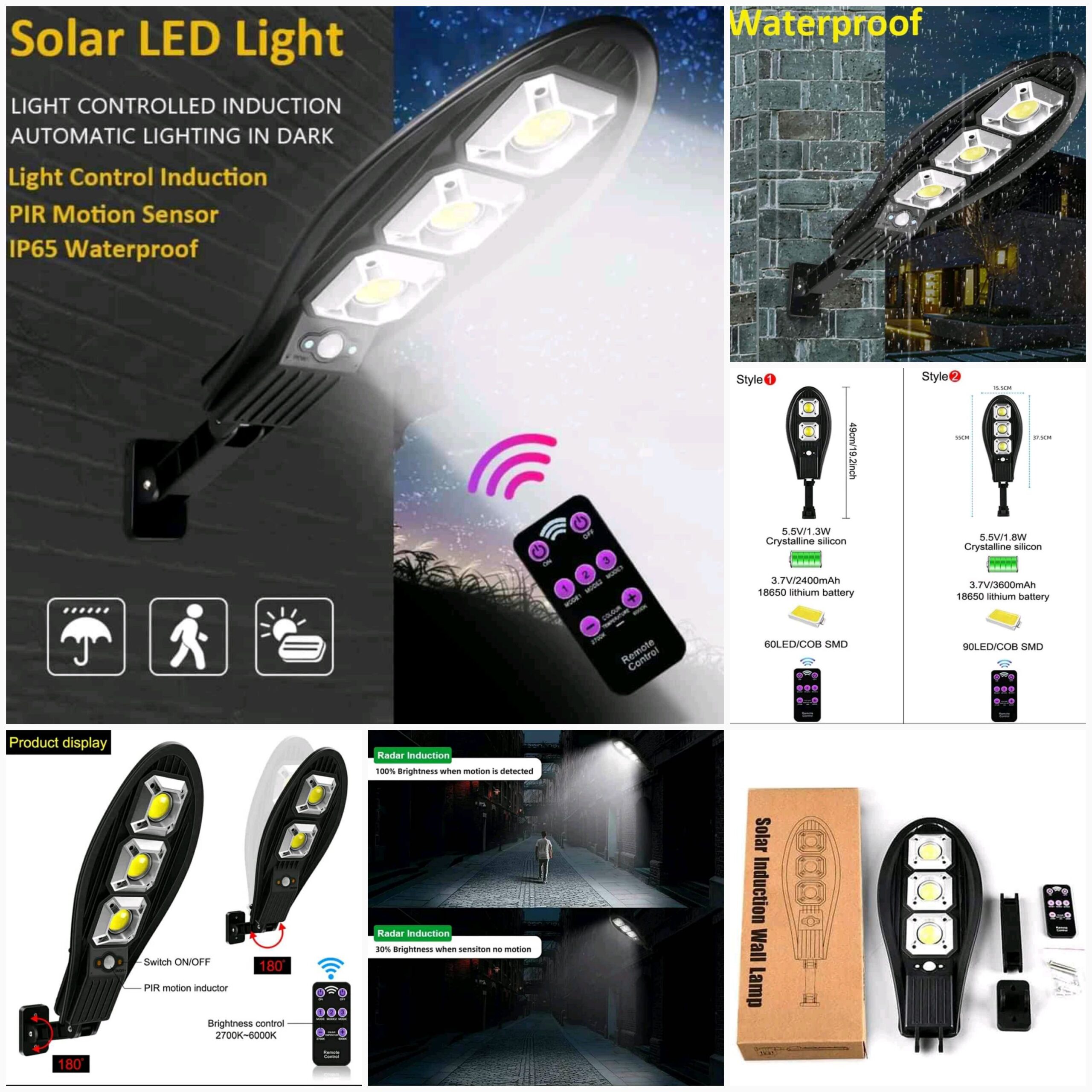 لمبات انارة الشوارع والمزارع والاحواش بحساس للحركة solar street light