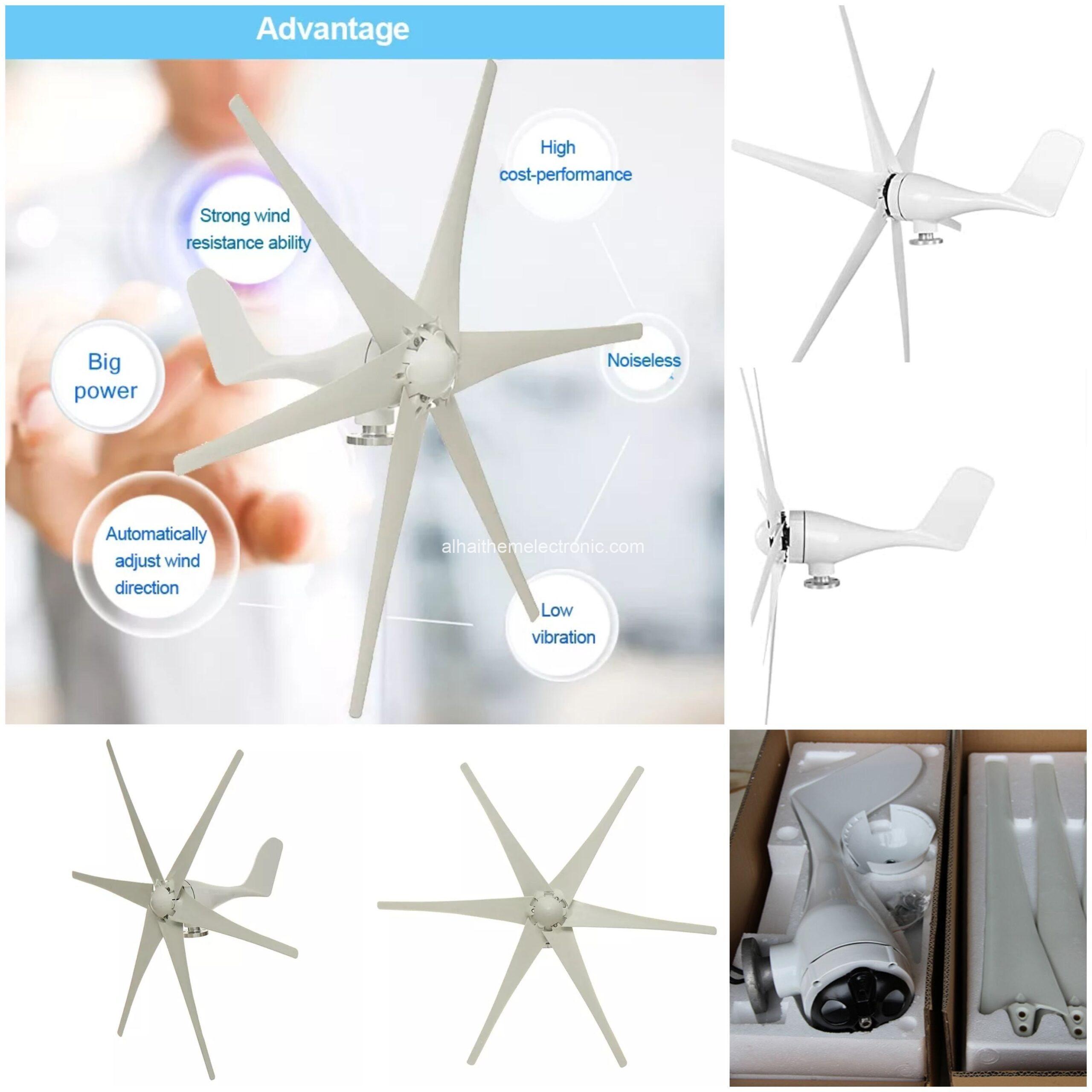 مراوح ( توربينات ) توليد الطاقة 800W 12V/24V #windgenerator مع منظم mppt - الصورة 2