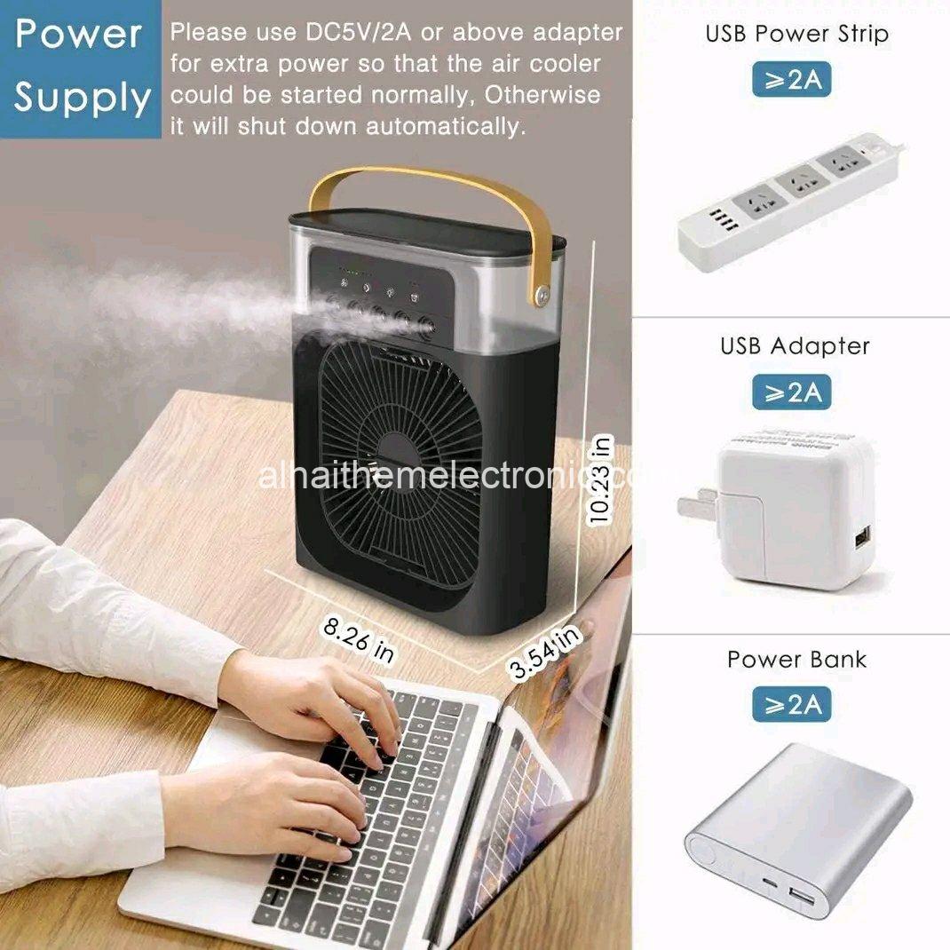مكيف صحراوي شخصي بخار يشغل بوصلة AIR COOLER USB - الصورة 3