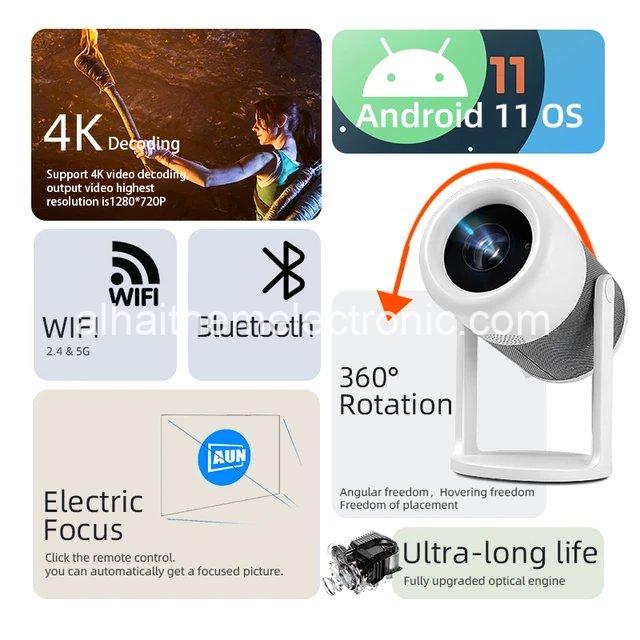 بروجكتور عالي الدقة 4k نظام اندرويد 11
Portable Projector A004 - الصورة 3