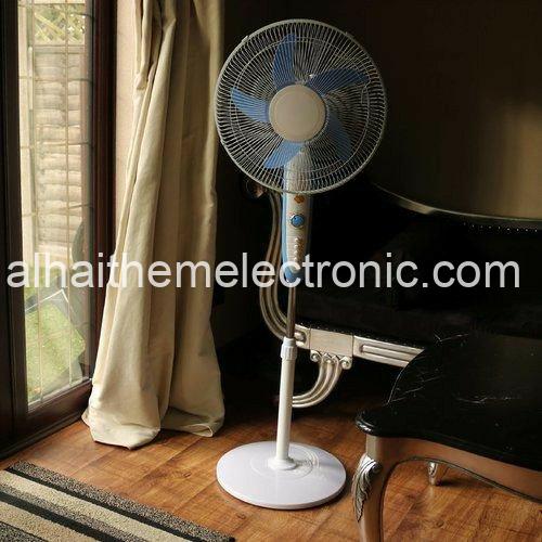 مراوح عمودي نظامين طاقة شمسية و كهرباء 16 انش 12V/220V Fan - الصورة 2