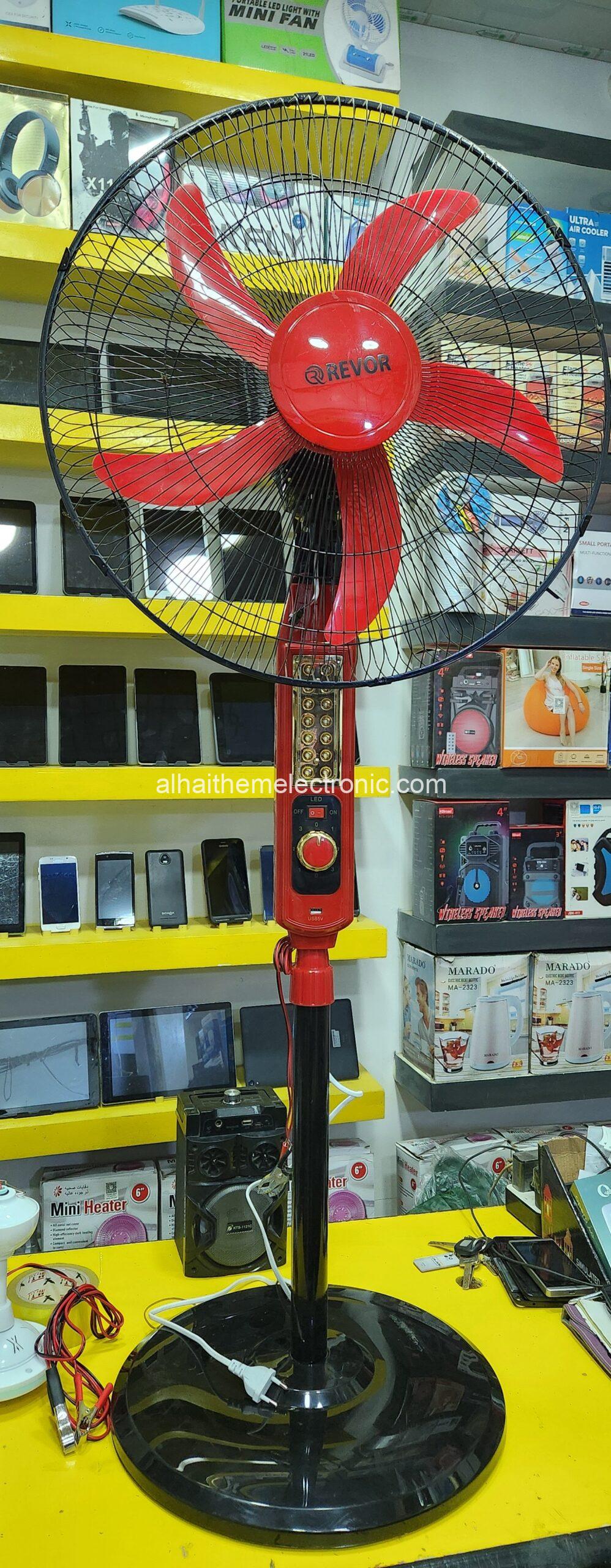 مراوح عمودي نظامين طاقة شمسية و كهرباء 16 انش 12V/220V Fan - الصورة 3